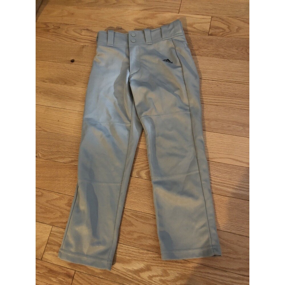 Adidas Youth Baseball Pants Xsmall Gray with back‎ pockets + Belt loops